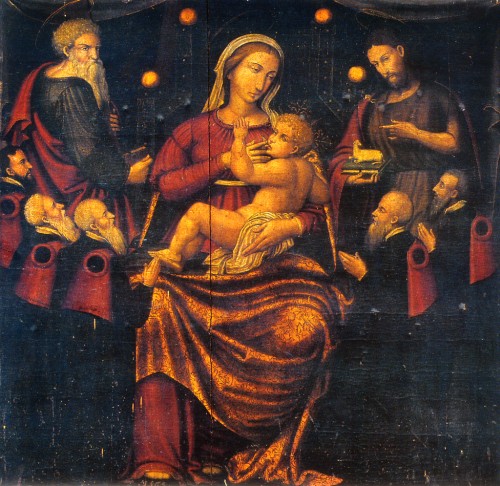 Retablo della Madonna dei Consiglieri. Attualmente il Retablo è custodito nella sala retabli dell'Antiquarium Arborense.