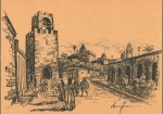 Torre di San Cristoforo - veduta da via Tirso nel 1800_Mauro Ferreri, Oristano Scomparsa
